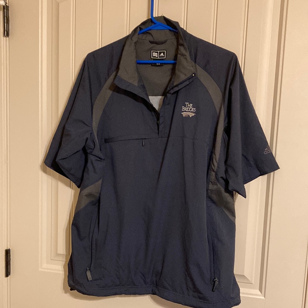 Adidas Climaproof 1/4 Zip Pullover Short Sleeves Golf Jacket Pockets Lined Sz M